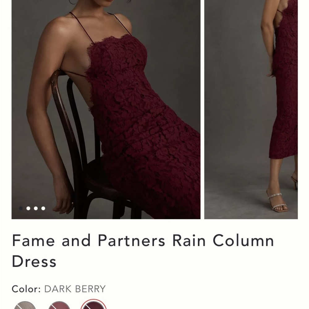 Anthropologie Dark Berry Lace Midi Dress